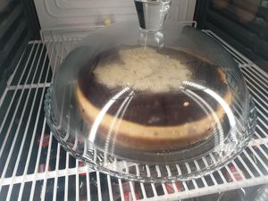 Vegan raspberry chia baked greek yogurt cheesecake with graham cracker type crust...decadent at We Love Coffee in Leuven