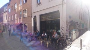 Outside at We Love Coffee in Leuven