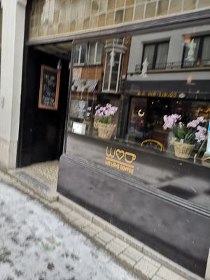 Outside at We Love Coffee in Leuven