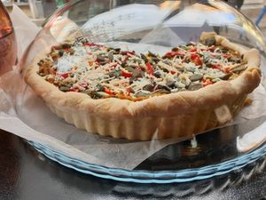 Vegan quiche at We Love Coffee in Leuven