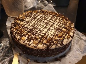 Vegan snickers cake at We Love Coffee in Leuven