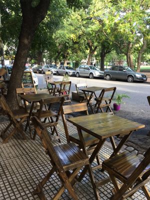 Outside, Plaza Irlanda at Orden Natural Cafe Veggie in Buenos Aires