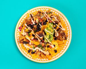 Cauliflower Asada Nachos at Más Veggies Taqueria in Portland