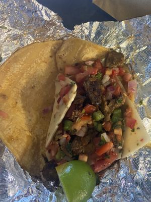 Carne asada taco  at Más Veggies Taqueria - Downtown in Seattle