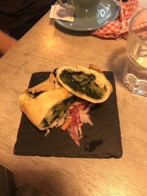with spinach at Vegamore in Milan