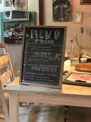 menu at Vegamore in Milan