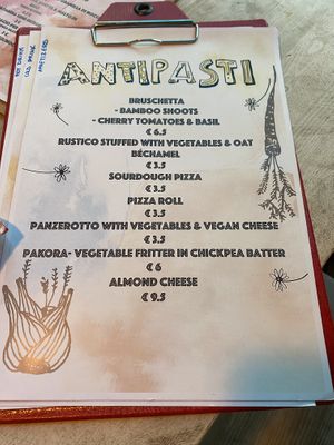 Menu as of May 2023  at Vegamore in Milan