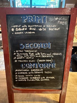 English menu   at Vegamore in Milan