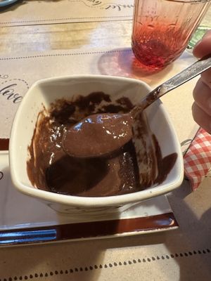 Hot chocolate is almost pudding likee  at Vegamore in Milan