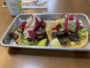 Mushroom Tacos  at Más Veggies Taqueria in Torrance