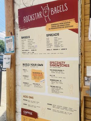Menu  at Rockstar Bagels in Austin