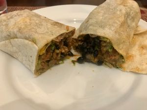 Tejano Style Burrito with guacamole at Más Veggies Taqueria in Beaverton