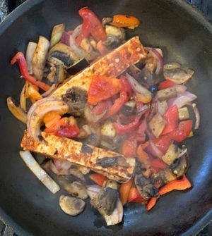 Blackened Tofu and sautéed veggies  at Buenos Grill in Reno