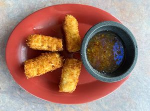 Coconut Crunchy Tofu appetizer with Orange Chili dipping sauce  at Buenos Grill in Reno