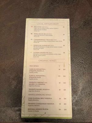 Drinks Menu 1/2 at Bhumi in Quito