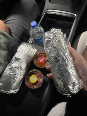 Two burritos   at Más Veggies Taqueria - Santana Row in San Jose