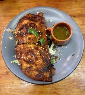 Pamnazo of Garbanzo chorizo  at Huitzilli in Mazunte