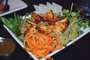 Green tea soba noodles at Eatcetera in Galveston