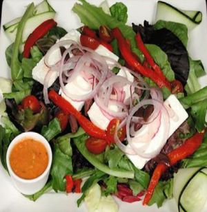 Greek Feta Salad with Sundried Tomato Dressing at Eatcetera in Galveston