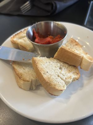 Vegan bread with sundried tomato spread   at Eatcetera in Galveston