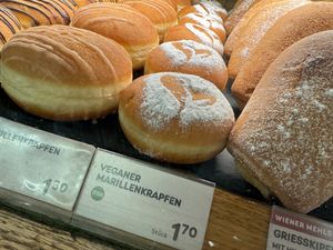 peach doughnut   at Anker - Hauptbahnhof in Vienna