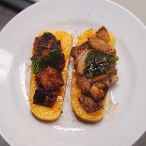 Polenta bruschetta at Osteria Casa Pepe in Trieste
