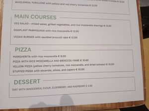 English Menu at Osteria Casa Pepe in Trieste