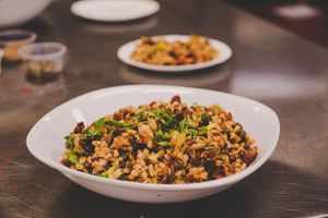 Loaded farro  at Herban Eats in Greer