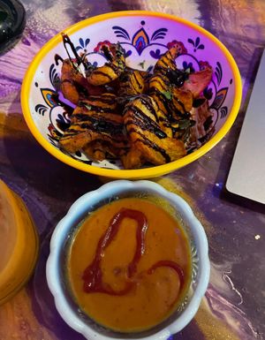 Fries and Chipotle sweet chili sauce  at Rise and Shine Cabaret Cafe in Parkland