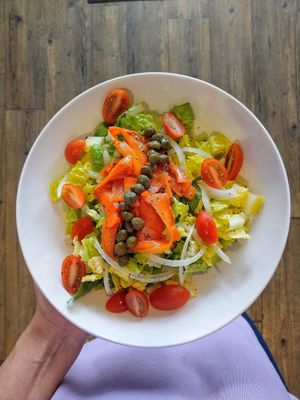 Lox salad at Opera Café & Coffeehouse in Austin