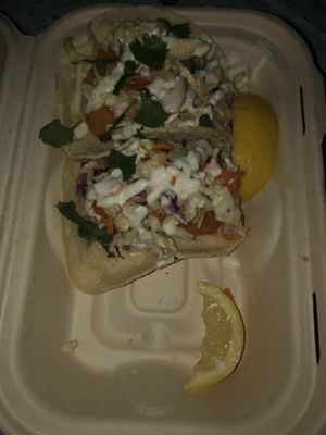 Golden Fish Tacos (comes with 3, but already ate 1) at Earth Aloha Eats - Kahului in Kahului