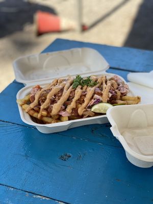 Pulled Pork Fries  at Earth Aloha Eats - Kahului in Kahului