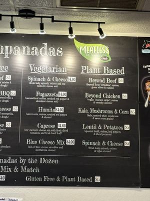 Menu with Vegetarian and Plant Based options    at Pilar's Empanadas Argentinas Gourmet in Fort Myers