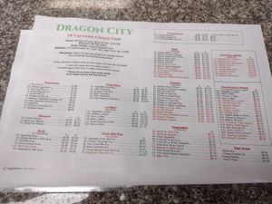 Menu at Dragon City in High Point