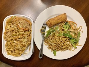 Vegetable lo mein combo (included to show portion sizes!) at Dragon City in High Point
