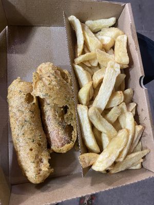 Sausage supper  at #fish - Haymarket in Edinburgh