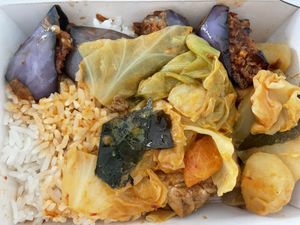 Packed mix veg rice at Jiak Zhey - UE Bizhub East in East Singapore