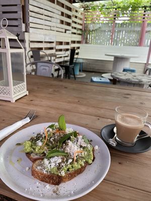 Avo toast with vegan feta  at Mayhem At Machans in Machans Beach