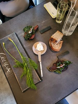 Amuse bouche at Altatto in Milan