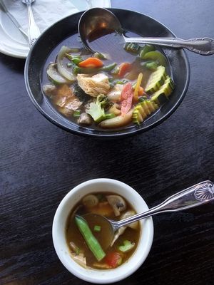 Tom yum - lemongrass vegetable soup at Top Thai in Castro Valley