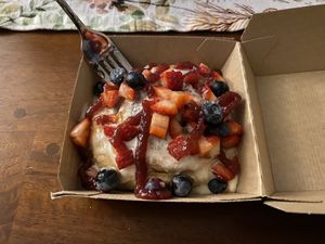 Berry cinnamon roll  at Cinnaholic in Chicago