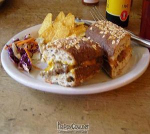 seitan sandwich at Bliss Cafe in Brooklyn