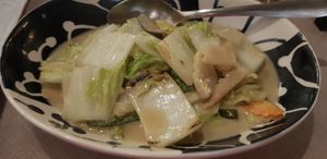 Mixed vegetables with green curry and coconut milk at Shoku in Treviso