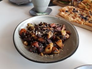 Maple Dijon Potatoes & Brussels 🎉 at Belse in Dallas