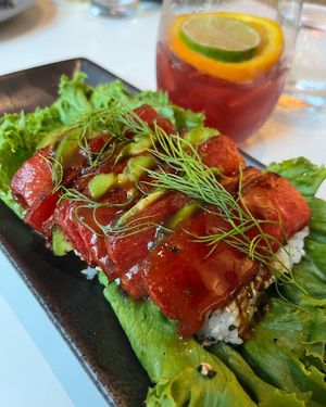 Ahi roll but with watermelon, so creative and yummy  at Belse in Dallas