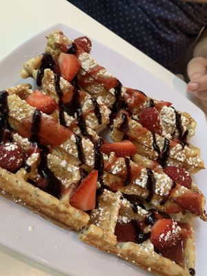 Lemon poppy waffles  at Belse in Dallas