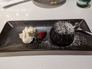 Flourless chocolate cake at Belse in Dallas