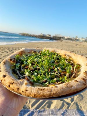 The beach is just across the street at Pura Vita in Redondo Beach