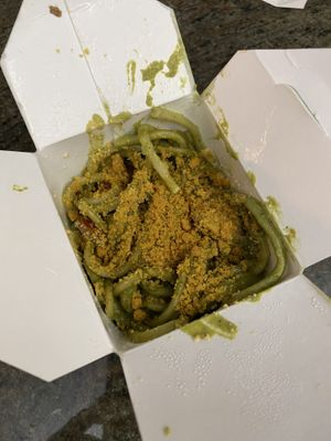 Pesto pasta takeout  at Pura Vita in Redondo Beach