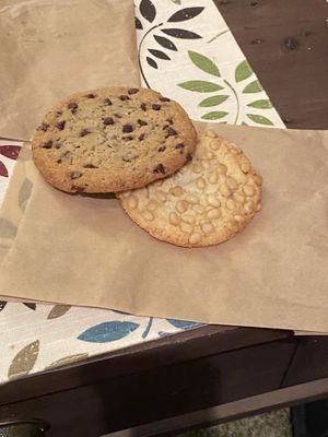 Chocolate chip and pignola cookies at Pura Vita in Redondo Beach